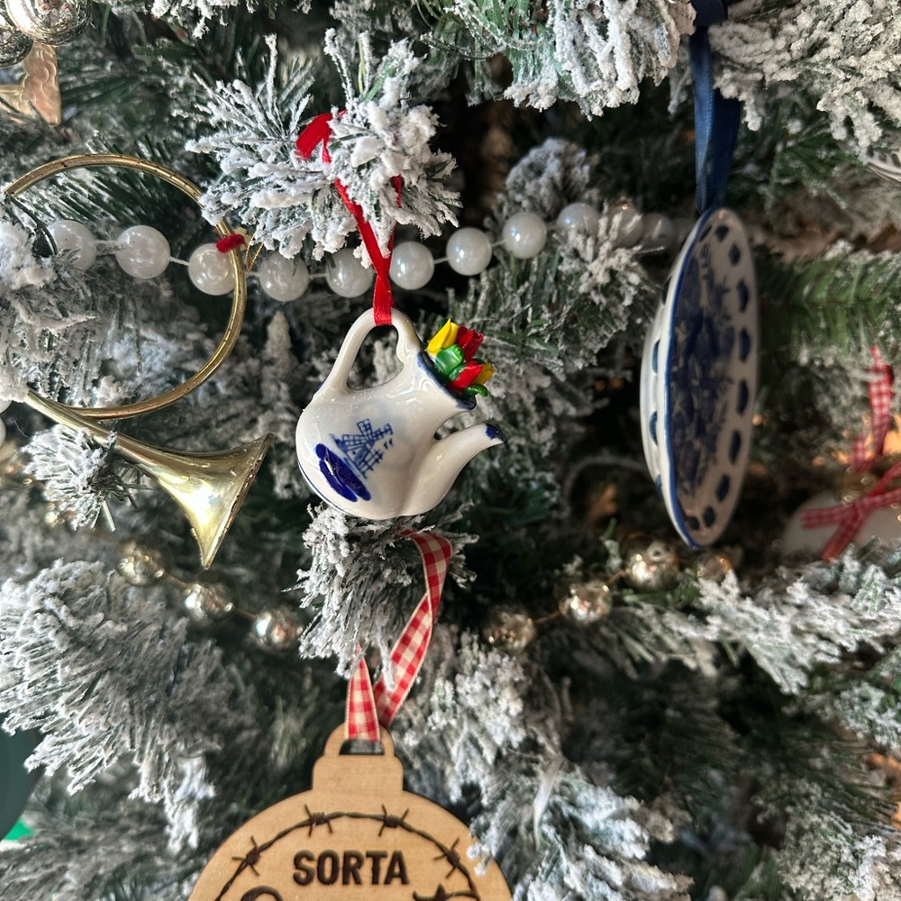 Blue and White Teapot Christmas Ornament